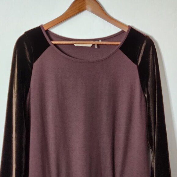 Soft Surroundings Women's Velvet Sleeve Tunic Blouse Size Small - Picture 2 of 5